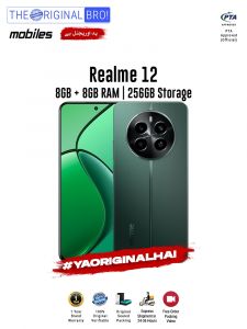 Realme 12 - 8GB RAM - 256GB Storage - PTA Approved - 12 Months Warranty - Green - The Original Bro Mobiles - TOB42